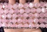 CNG8694 15.5 inches 12mm faceted nuggets rose quartz beads