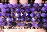 CNG8702 15.5 inches 10mm faceted nuggets amethyst gemstone beads