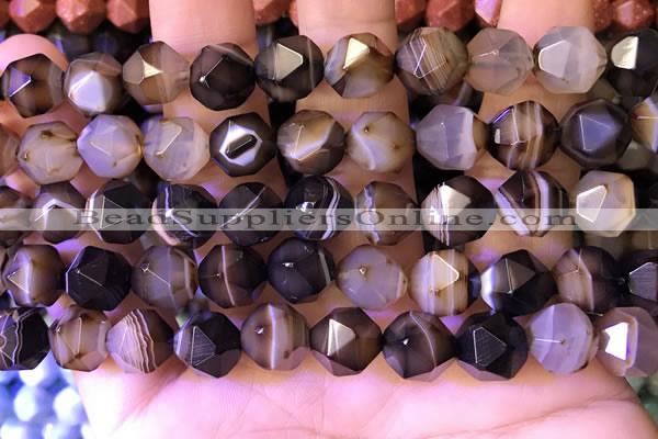 CNG8723 15.5 inches 12mm faceted nuggets agate gemstone beads