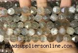 CNG8748 15.5 inches 10mm faceted nuggets grey moonstone beads