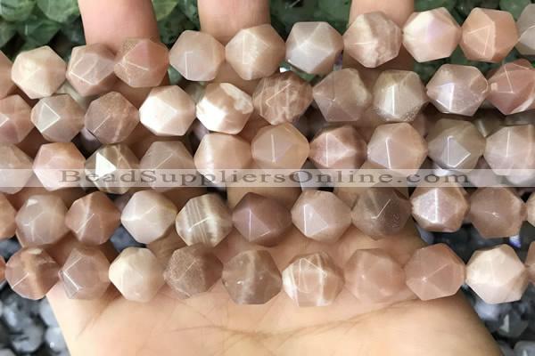 CNG8755 15.5 inches 12mm faceted nuggets moonstone beads wholesale