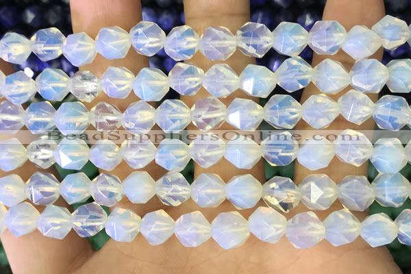 CNG8760 15.5 inches 8mm faceted nuggets opalite beads wholesale