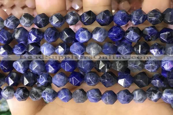 CNG8764 15.5 inches 8mm faceted nuggets sodalite gemstone beads