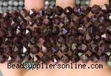 CNG8770 15.5 inches 8mm faceted nuggets garnet gemstone beads