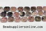 CNG8814 15.5 inches 16mm - 20mm faceted freeform rhodonite beads