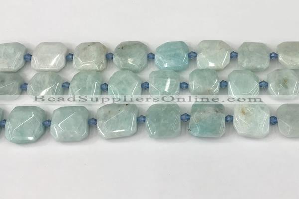 CNG8816 15.5 inches 16mm - 20mm faceted freeform amazonite beads