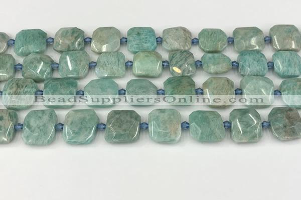 CNG8817 15.5 inches 16mm - 20mm faceted freeform amazonite beads