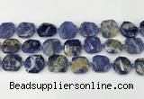 CNG8819 15.5 inches 16mm - 20mm faceted freeform sodalite beads