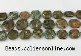 CNG8822 15.5 inches 16mm - 20mm faceted freeform rhyolite beads