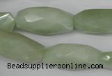 CNG885 15.5 inches 14*32mm faceted rice New jade nugget beads