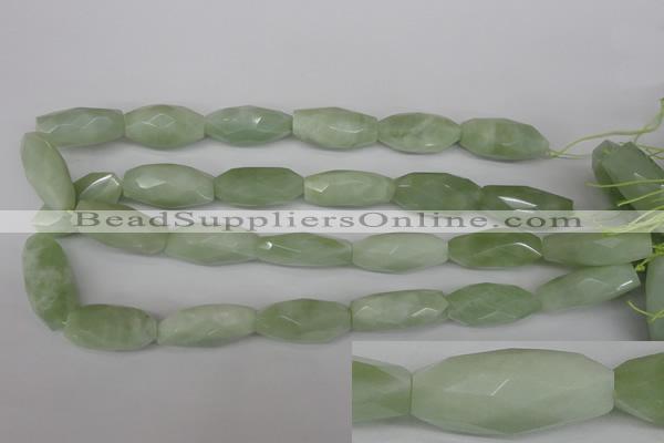 CNG885 15.5 inches 14*32mm faceted rice New jade nugget beads