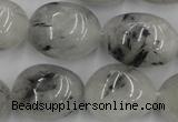 CNG887 15.5 inches 18*25mm nuggets black rutilated quartz beads