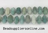 CNG8902 10*25mm - 14*30mm faceted nuggets amazonite beads