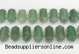 CNG8915 10*25mm - 15*30mm faceted nuggets green aventurine beads