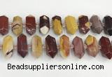 CNG8917 15.5 inches 10*25mm - 15*30mm faceted nuggets mookaite beads