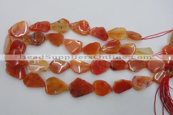 CNG892 15.5 inches 15*20mm – 20*30mm freeform red agate beads