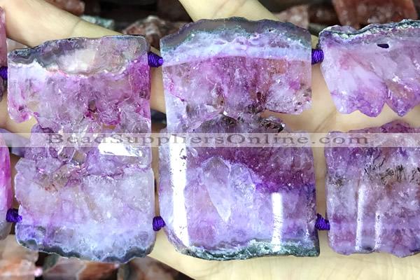 CNG8970 15 inches 30*45mm - 35*55mm freeform druzy amethyst beads