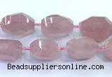 CNG8977 15 inches 25*35mm - 30*40mm faceted nuggets rose quartz beads