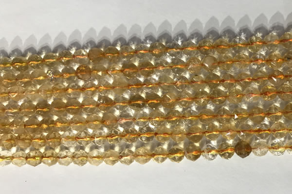 CNG9053 15.5 inches 6mm faceted nuggets citrine gemstone beads