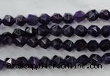 CNG927 15 inches 6mm faceted nuggets amethyst gemstone beads