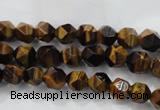 CNG935 15 inches 6mm faceted nuggets yellow tiger eye beads