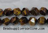 CNG937 15 inches 10mm faceted nuggets yellow tiger eye beads