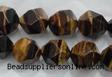 CNG939 15 inches 14mm faceted nuggets yellow tiger eye beads