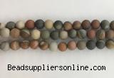 CNI378 15.5 inches 10mm round matte American picture jasper beads