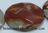 CNJ03 15.5 inches 50mm faceted coin natural noreena jasper beads