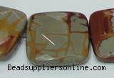 CNJ17 15.5 inches 30*30mm faceted square natural noreena jasper beads