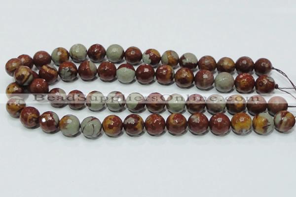 CNJ18 15.5 inches 14mm faceted round natural noreena jasper beads