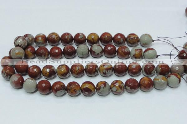 CNJ19 15.5 inches 16mm faceted round natural noreena jasper beads