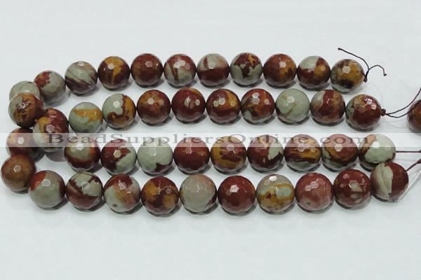 CNJ20 15.5 inches 18mm faceted round natural noreena jasper beads