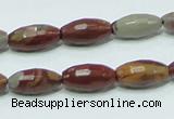 CNJ27 15.5 inches 8*16mm faceted rice natural noreena jasper beads