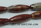 CNJ30 15.5 inches 10*30mm faceted rice natural noreena jasper beads