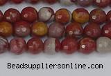 CNJ308 15.5 inches 4mm faceted round noreena jasper beads