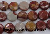 CNJ42 15.5 inches 12mm faceted coin noreena jasper beads