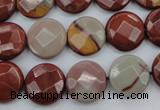 CNJ43 15.5 inches 14mm faceted coin noreena jasper beads