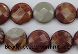 CNJ44 15.5 inches 16mm faceted coin noreena jasper beads