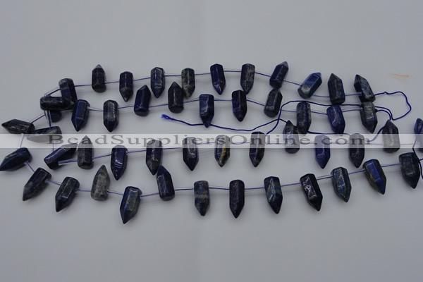 CNL1151 15.5 inches 7*17mm faceted cone lapis lazuli gemstone beads