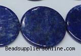 CNL1281 15.5 inches 30mm flat round natural lapis lazuli beads