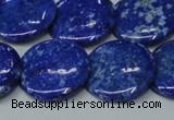 CNL1303 15.5 inches 22mm flat round natural lapis lazuli beads