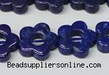 CNL1311 15.5 inches 18mm carved flower natural lapis lazuli beads