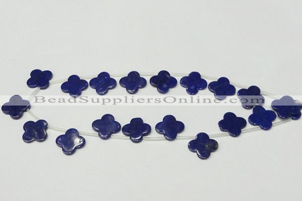 CNL1316 Top drilled 19mm flower natural lapis lazuli beads