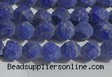 CNL1665 15.5 inches 6mm faceted nuggets matte lapis lazuli beads