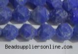 CNL1666 15.5 inches 8mm faceted nuggets matte lapis lazuli beads