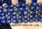 CNL1686 15.5 inches 4mm round & 9*9mm drum lapis lazuli beads