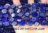 CNL1687 4mm round & 8*10mm - 9*13mm faceted nuggets lapis lazuli beads