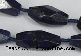 CNL442 15.5 inches 13*30mm faceted nuggets natural lapis lazuli beads