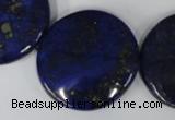 CNL458 15.5 inches 30mm flat round natural lapis lazuli beads